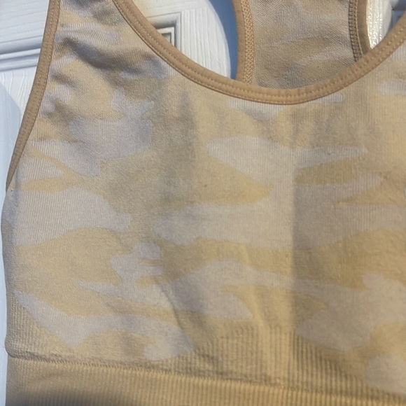 Victoria's Secret PINK Sport racerback bra in tan and white camo size small - Picture 5 of 7